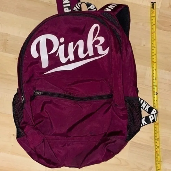 Victoria's Secret PINK Campus Backpack Black Orchid White Logo gently preloved - Picture 6 of 11